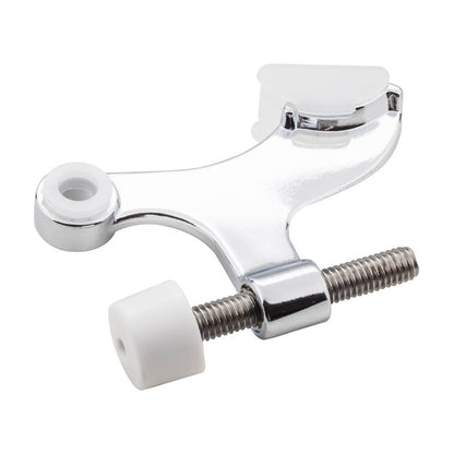 Hinge Pin Door Stop with Self-Adjusting Pad, Polished Chrome