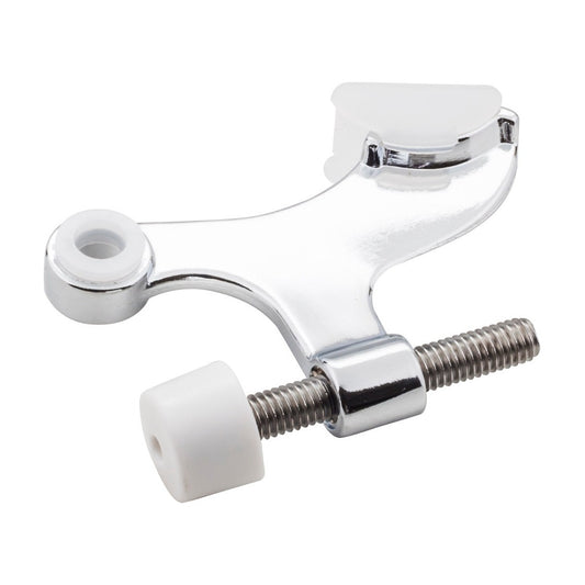 Hinge Pin Door Stop with Self-Adjusting Pad in Polished Chrome