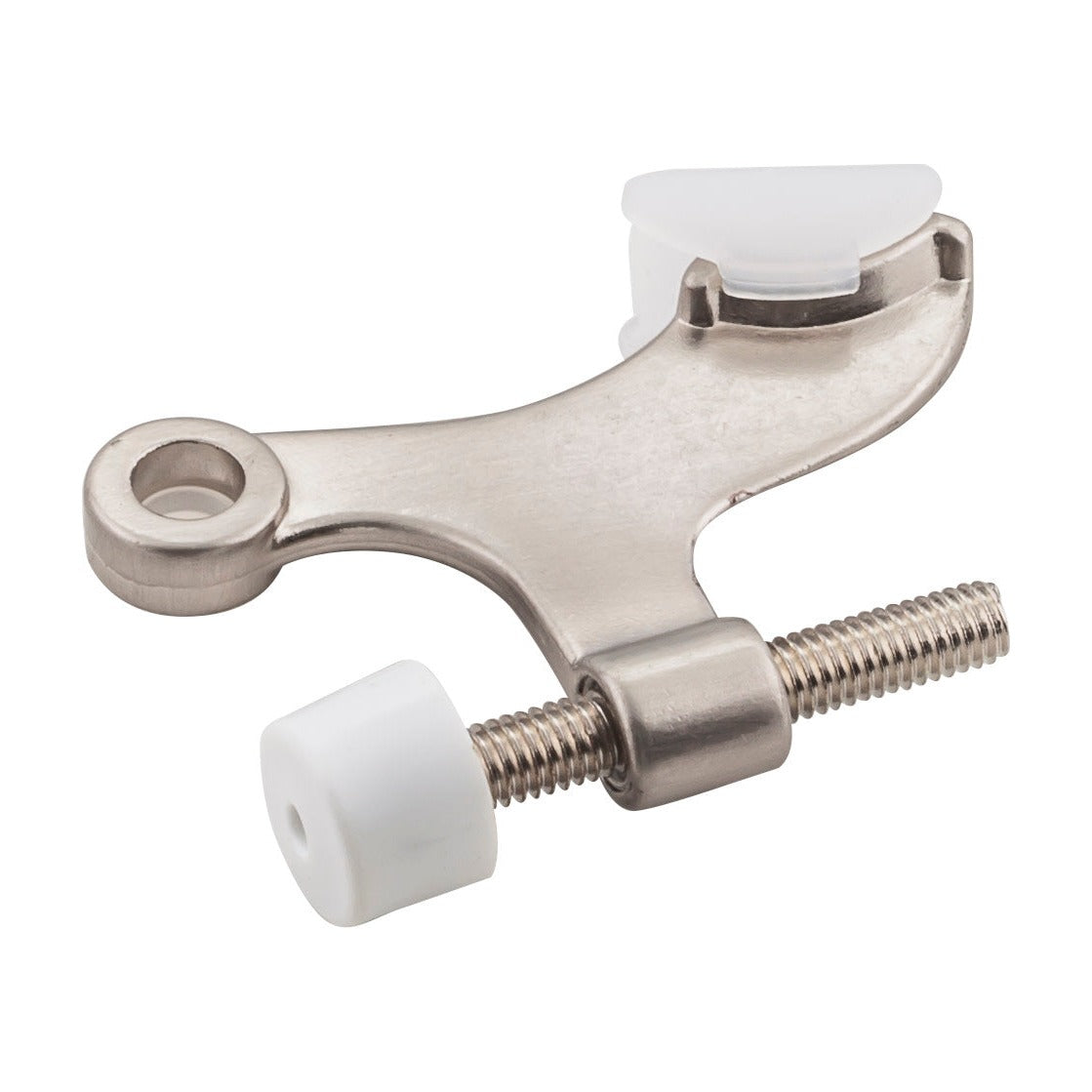 Hinge Pin Door Stop with Self-Adjusting Pad, Satin Nickel