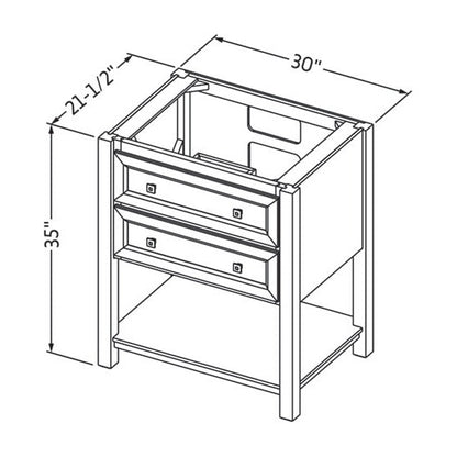 Jeffrey Alexander Adler 30" Single Bowl Freestanding Bathroom Vanity, alternate view