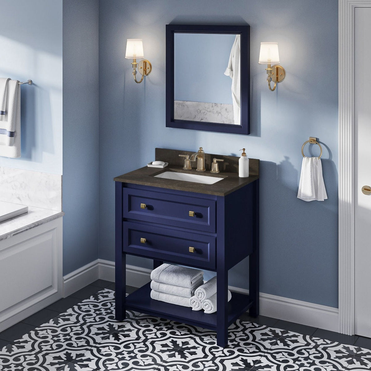 Jeffrey Alexander Adler 30" Single Bowl Freestanding Bathroom Vanity, alternate view