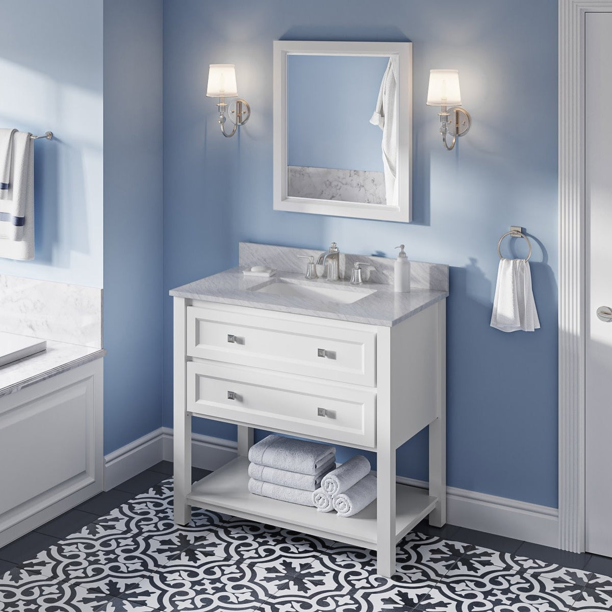 Jeffrey Alexander Adler 36" Single Bowl Freestanding Bathroom Vanity, alternate view