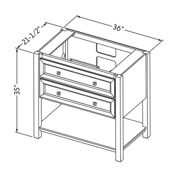 Jeffrey Alexander Adler 36" Single Bowl Freestanding Bathroom Vanity, alternate view