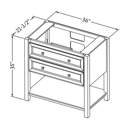 Jeffrey Alexander Adler 36" Single Bowl Freestanding Bathroom Vanity, alternate view