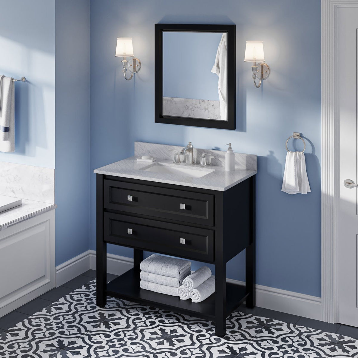Jeffrey Alexander Adler 36" Single Bowl Freestanding Bathroom Vanity, alternate view