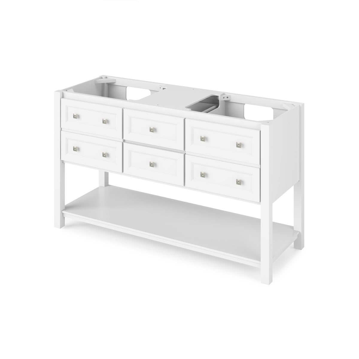 Jeffrey Alexander Adler 60" Double Bowl Freestanding Bathroom Vanity, White