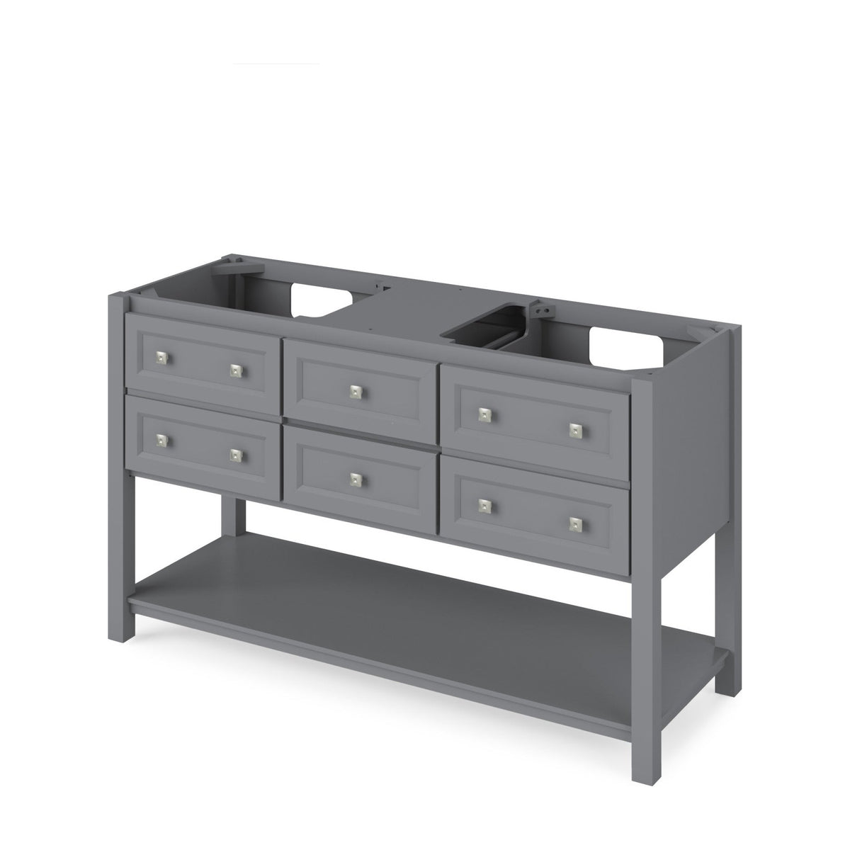 Jeffrey Alexander Adler 60" Double Bowl Freestanding Bathroom Vanity, Grey