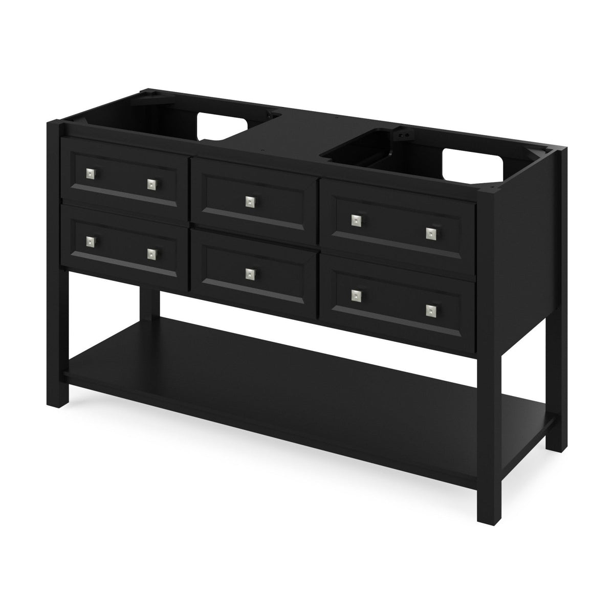 Jeffrey Alexander Adler 60" Double Bowl Freestanding Bathroom Vanity, Black