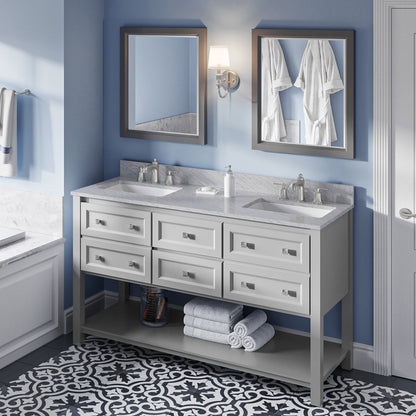 Jeffrey Alexander Adler 60" Double Bowl Freestanding Bathroom Vanity, alternate view