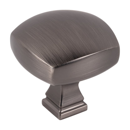 Jeffrey Alexander Audrey Handle in Brushed Pewter, 1 3/8" Square Knob