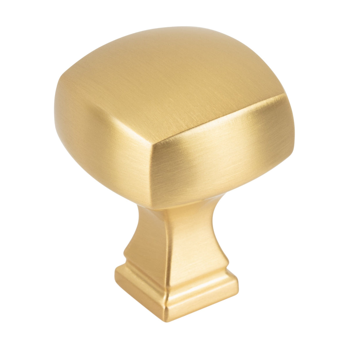 Jeffrey Alexander Audrey Handle in Brushed Gold, 1 1/8" Square Knob