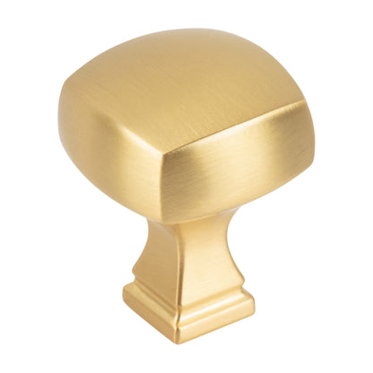 Jeffrey Alexander Audrey Handle in Brushed Gold, 1 1/8" Square Knob