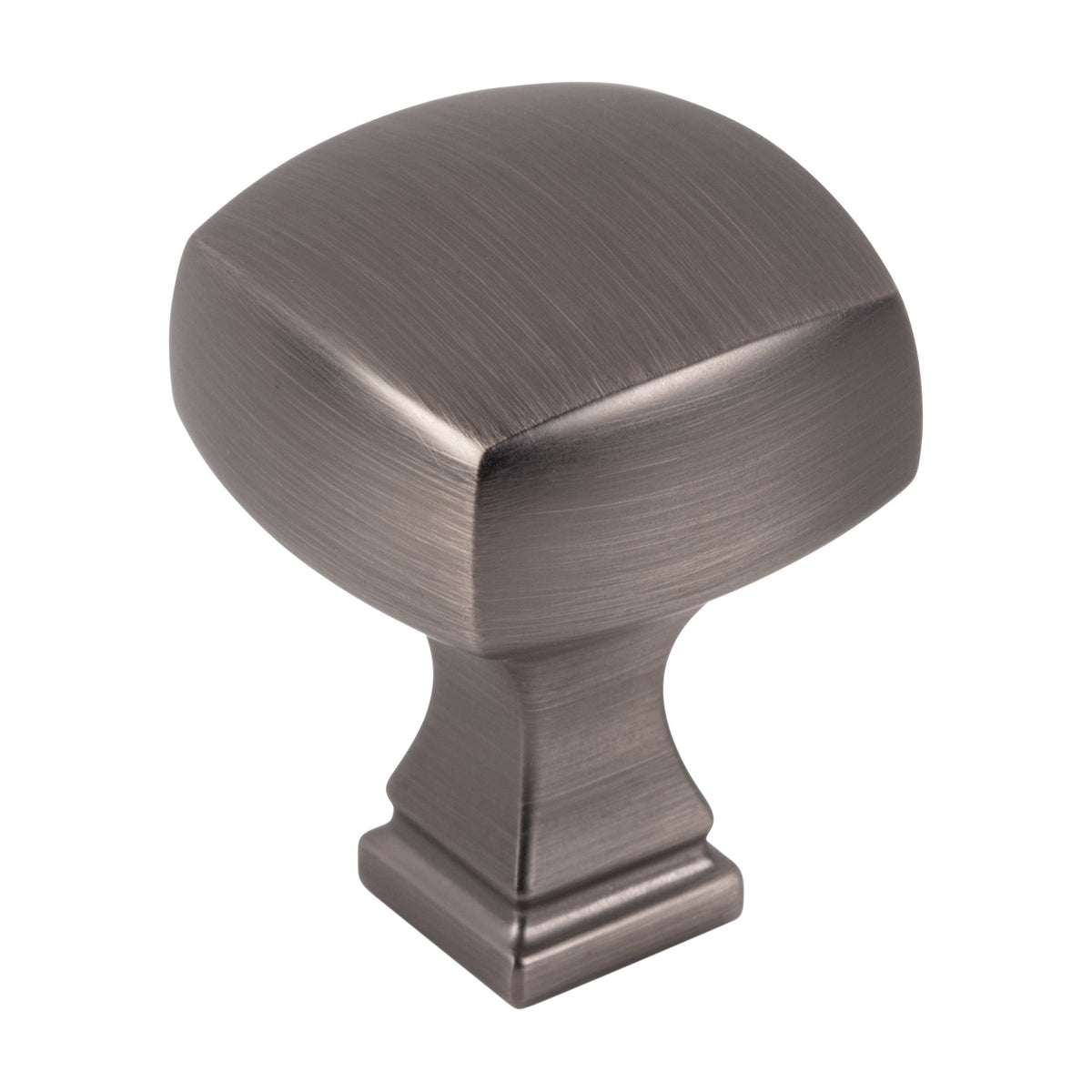 Jeffrey Alexander Audrey Handle in Brushed Pewter, 1 1/8" Square Knob