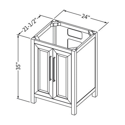 Jeffrey Alexander Cade 24" Single Bowl Freestanding Bathroom Vanity, alternate view