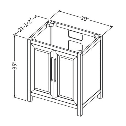 Jeffrey Alexander Cade 30" Single Bowl Freestanding Bathroom Vanity, alternate view
