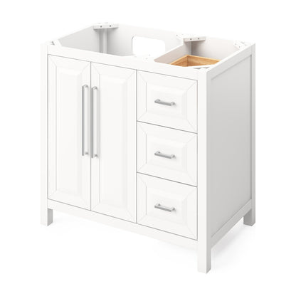 Jeffrey Alexander Cade 36" Left Offset Bowl Freestanding Bathroom Vanity, White