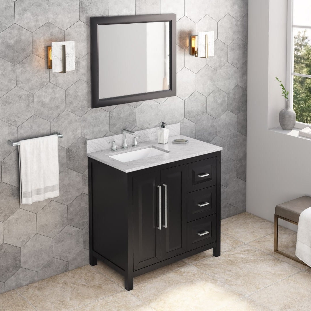 Jeffrey Alexander Cade 36" Left Offset Bowl Freestanding Bathroom Vanity, alternate view