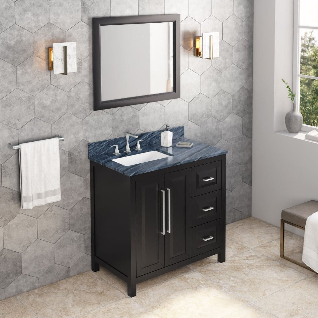 Jeffrey Alexander Cade 36" Left Offset Bowl Freestanding Bathroom Vanity, alternate view