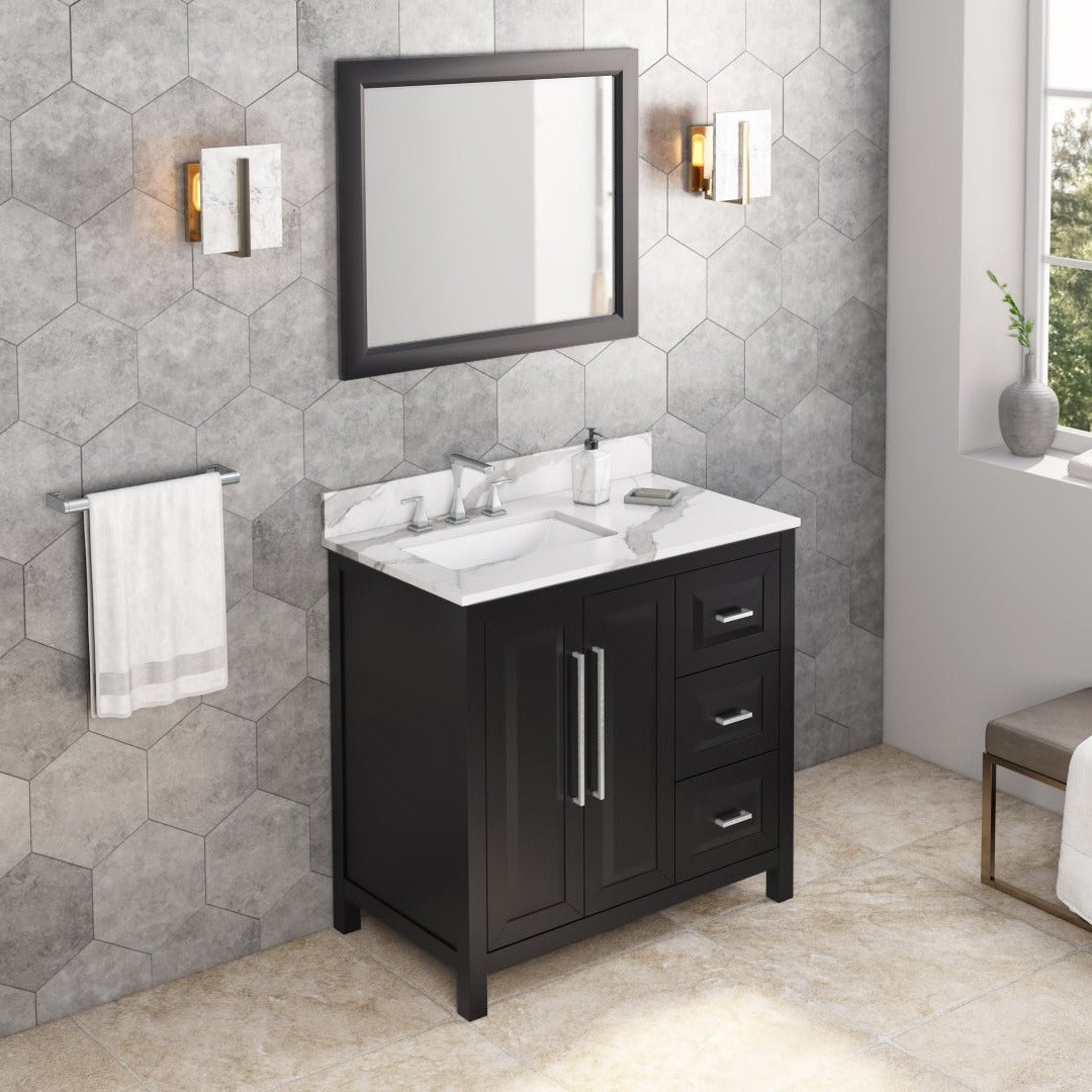 Jeffrey Alexander Cade 36" Left Offset Bowl Freestanding Bathroom Vanity, alternate view