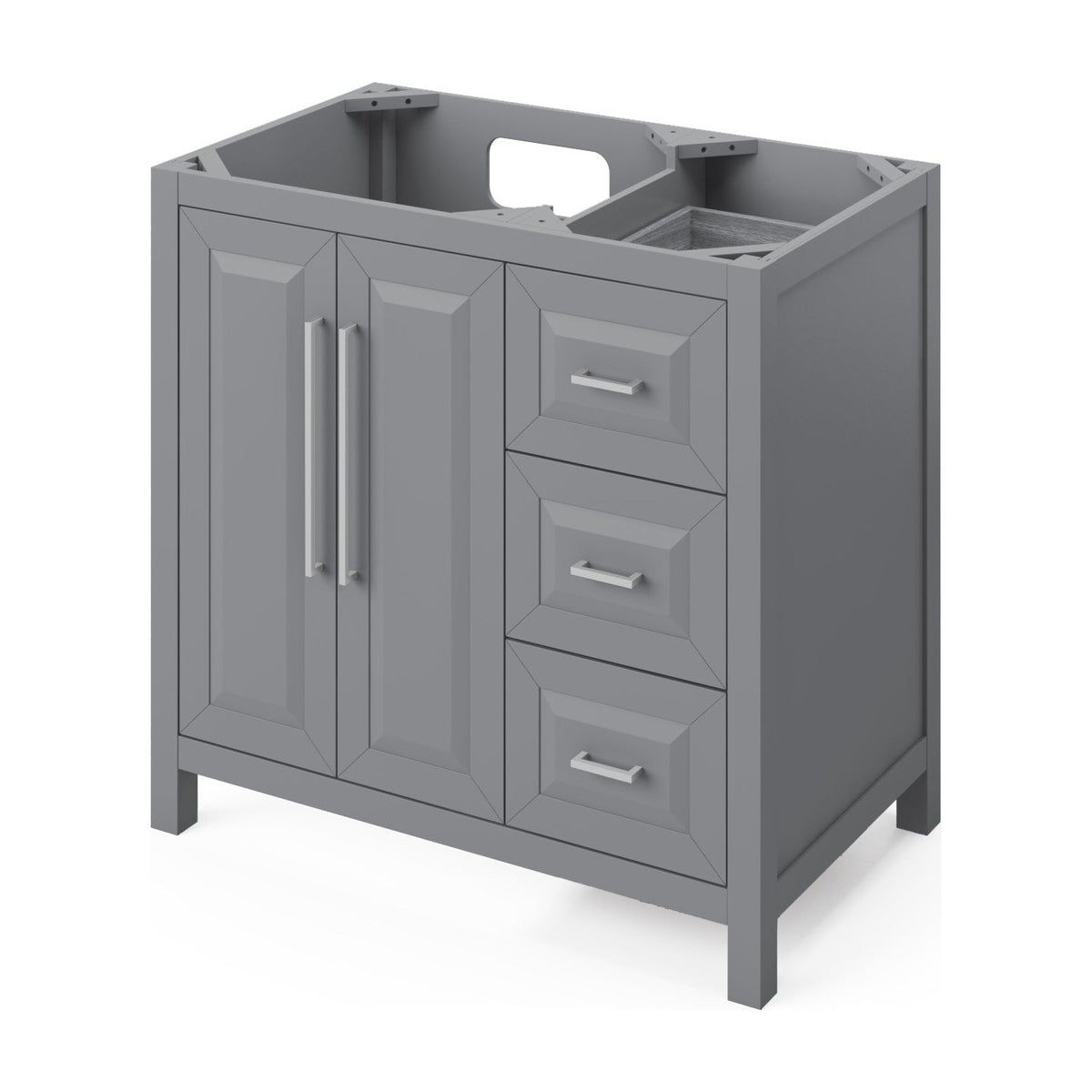 Jeffrey Alexander Cade 36" Left Offset Bowl Freestanding Bathroom Vanity, Grey