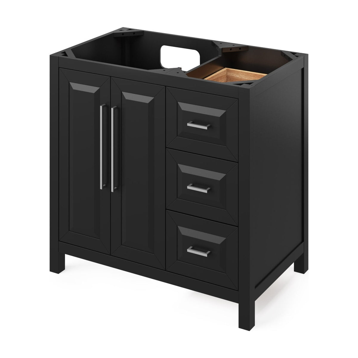 Jeffrey Alexander Cade 36" Left Offset Bowl Freestanding Bathroom Vanity, Black