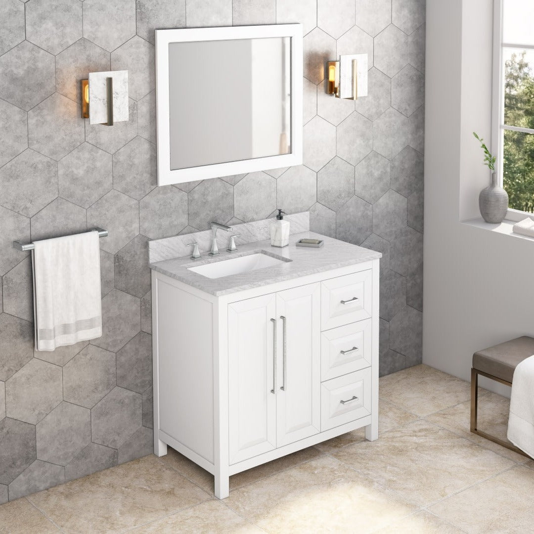 Jeffrey Alexander Cade 36" Left Offset Bowl Freestanding Bathroom Vanity, alternate view