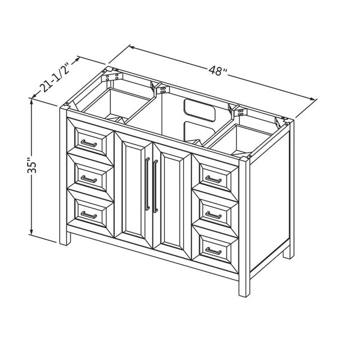 Jeffrey Alexander Cade 48" Single Bowl Freestanding Bathroom Vanity, alternate view