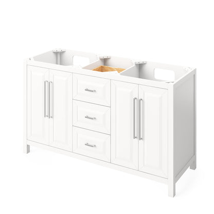 Jeffrey Alexander Cade 60" Double Bowl Freestanding Bathroom Vanity, White