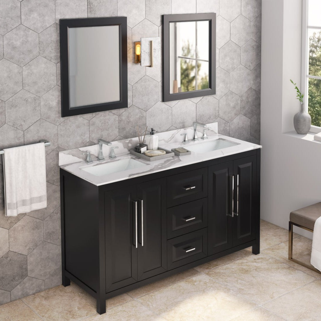 Jeffrey Alexander Cade 60" Double Bowl Freestanding Bathroom Vanity, alternate view
