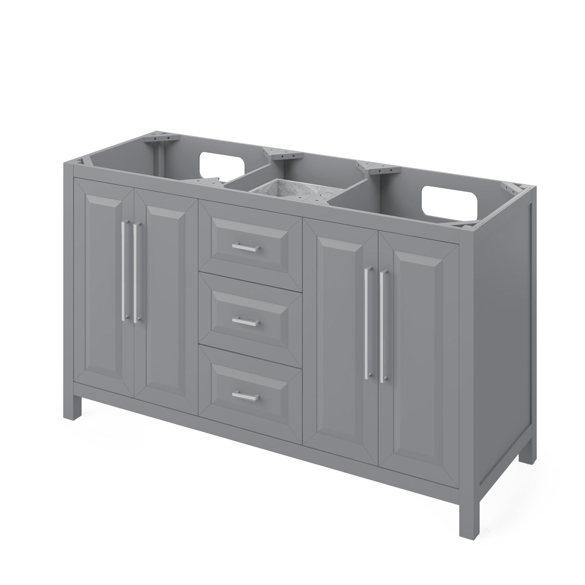Jeffrey Alexander Cade 60" Double Bowl Freestanding Bathroom Vanity, Grey