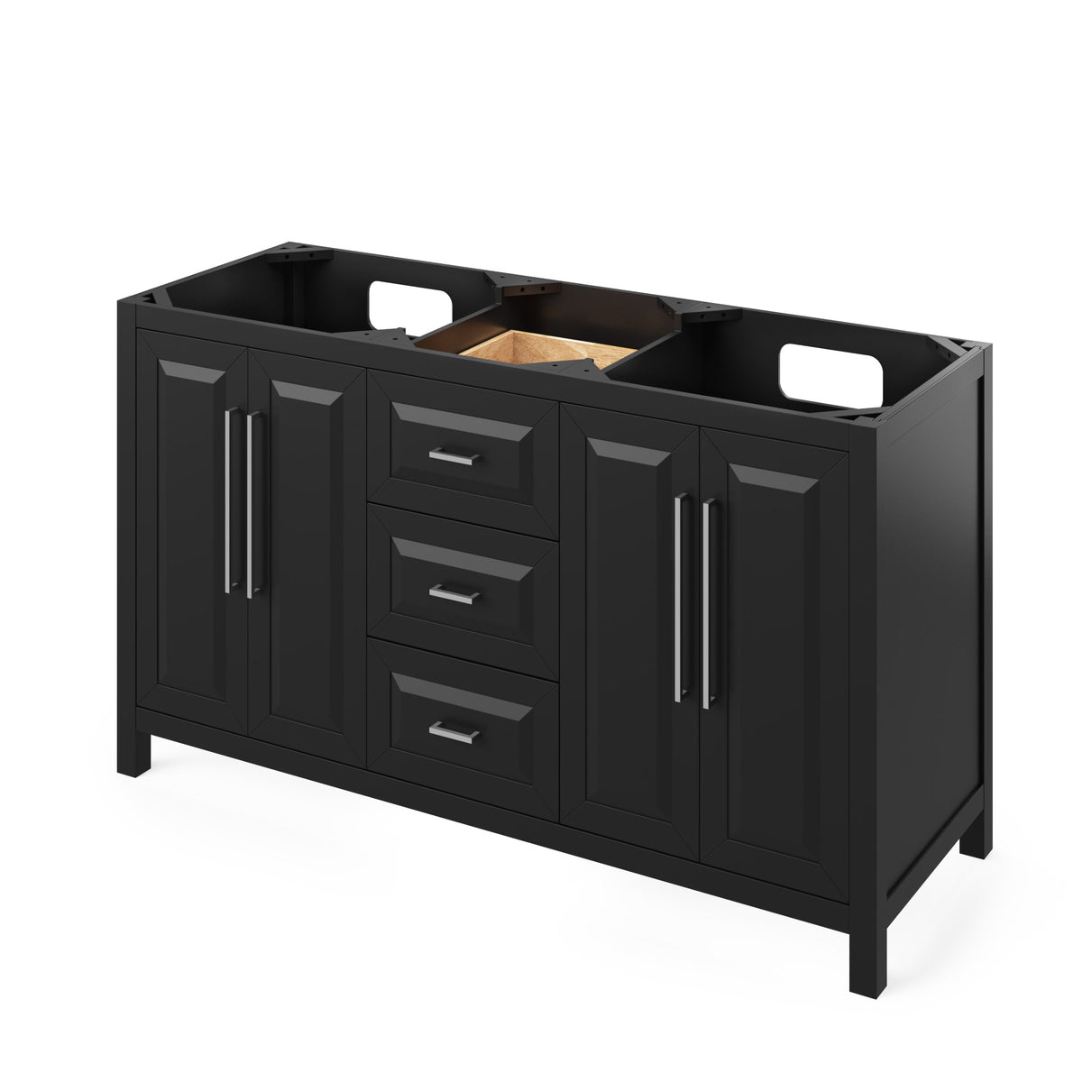 Jeffrey Alexander Cade 60" Double Bowl Freestanding Bathroom Vanity, Black