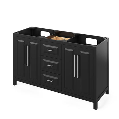 Jeffrey Alexander Cade 60" Double Bowl Freestanding Bathroom Vanity, Black