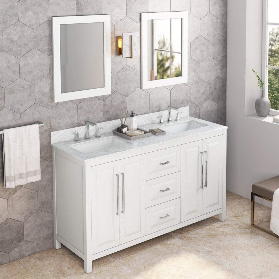 Jeffrey Alexander Cade 60" Double Bowl Freestanding Bathroom Vanity, alternate view