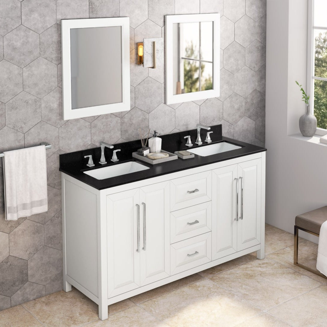 Jeffrey Alexander Cade 60" Double Bowl Freestanding Bathroom Vanity, alternate view