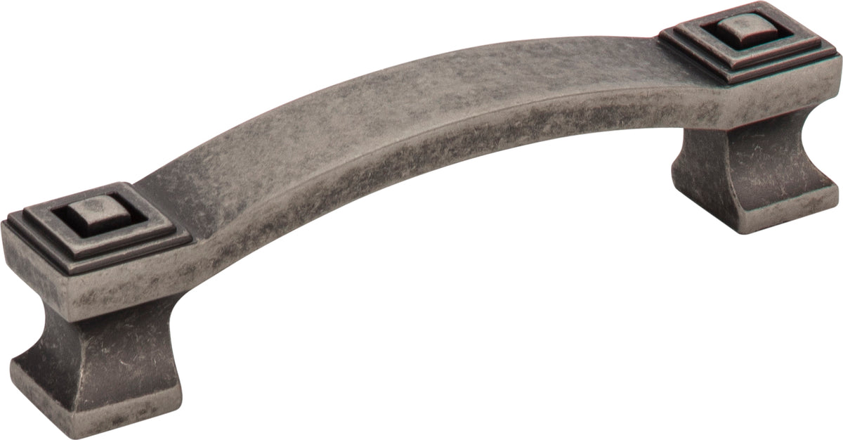 Jeffrey Alexander Delmar Handle in Distressed Pewter, 3 3/4"