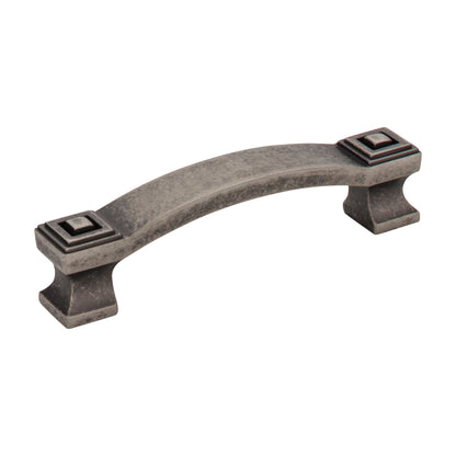Jeffrey Alexander Delmar Handle in Distressed Pewter, 3 3/4"