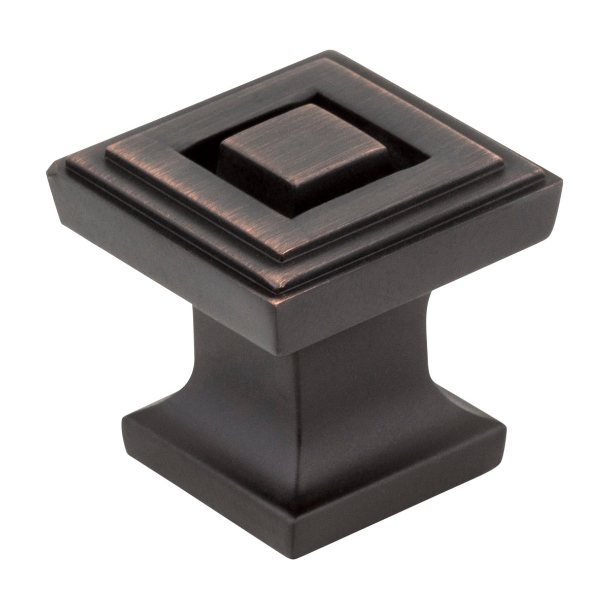 Jeffrey Alexander Delmar Handle in Brushed Oil Rubbed Bronze, 1" Square Knob