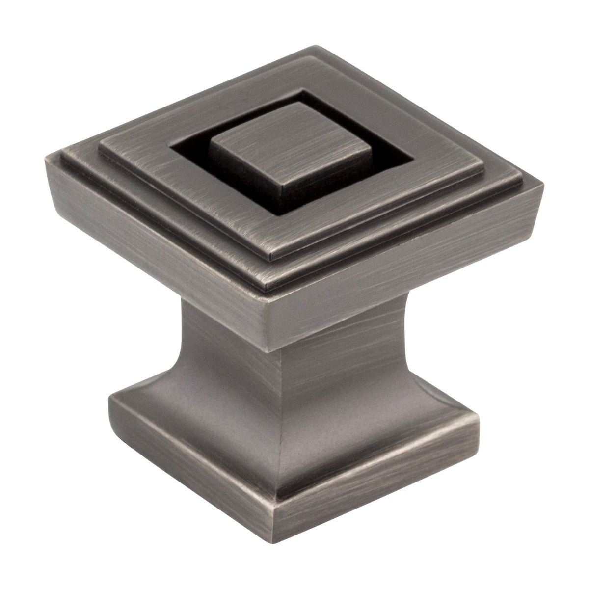 Jeffrey Alexander Delmar Handle in Brushed Pewter, 1" Square Knob