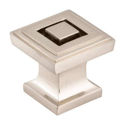 Jeffrey Alexander Delmar Handle in Satin Nickel, 1" Square Knob