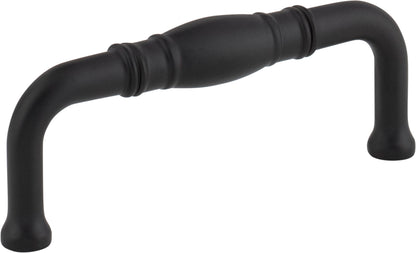 Jeffrey Alexander Durham Handle in Matte Black, 3"