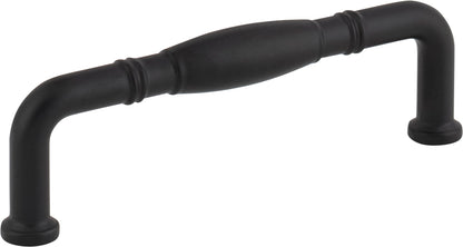 Jeffrey Alexander Durham Handle in Matte Black, 3 3/4"