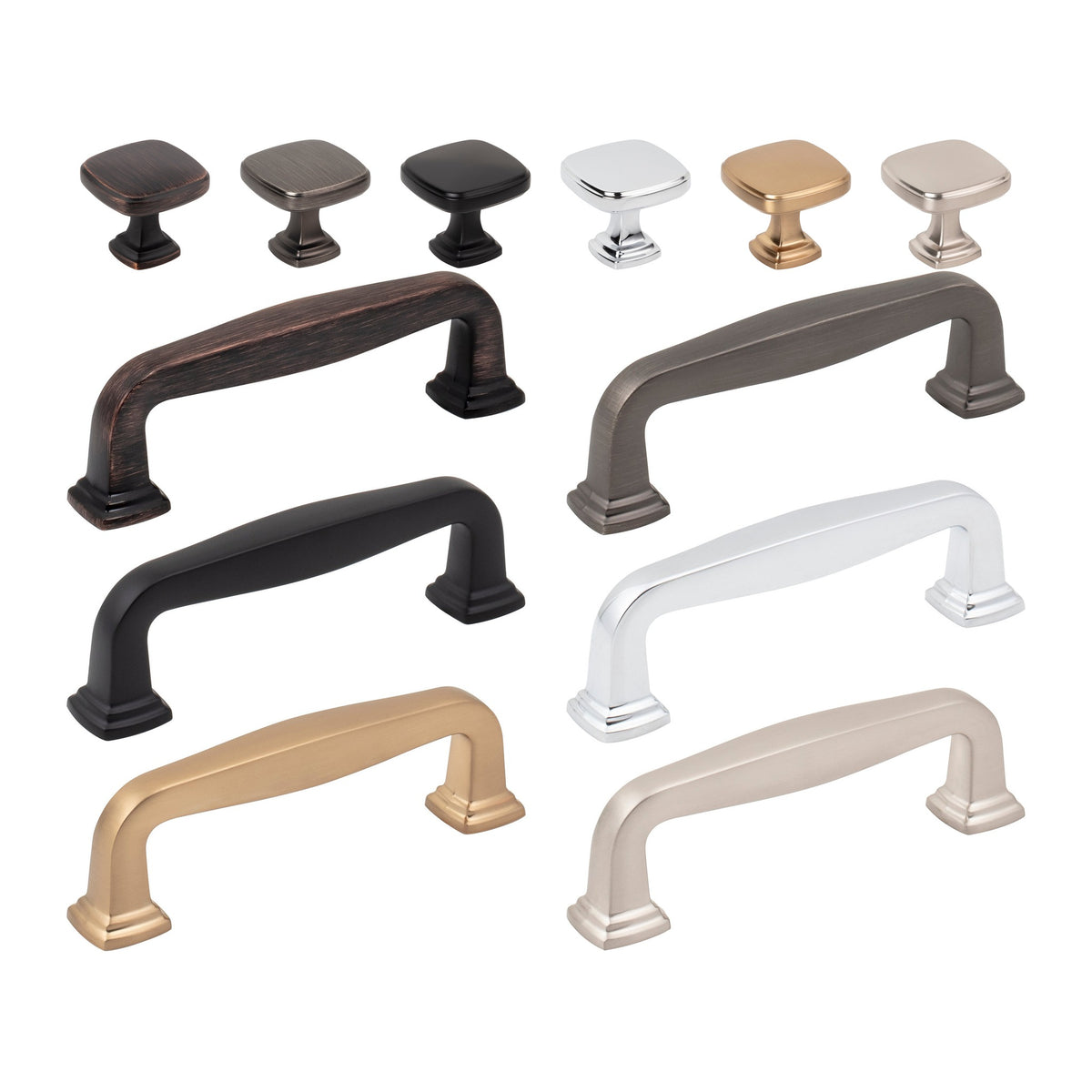 Jeffrey Alexander Fontana Handle knob and pull in all 6 finishes