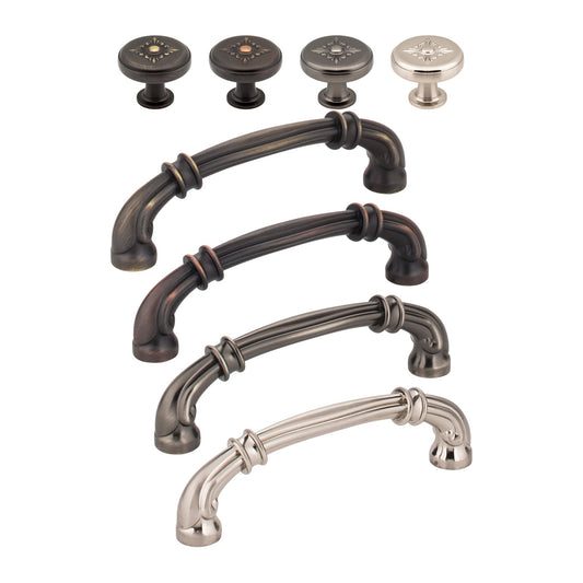 Jeffrey Alexander Lafayette Handle knob and pull in all 4 finishes