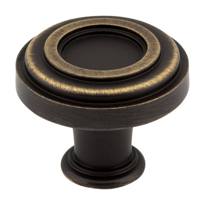 Jeffrey Alexander Lafayette Handle in Antique Brushed Satin Brass, 1 3/8" Ring Knob