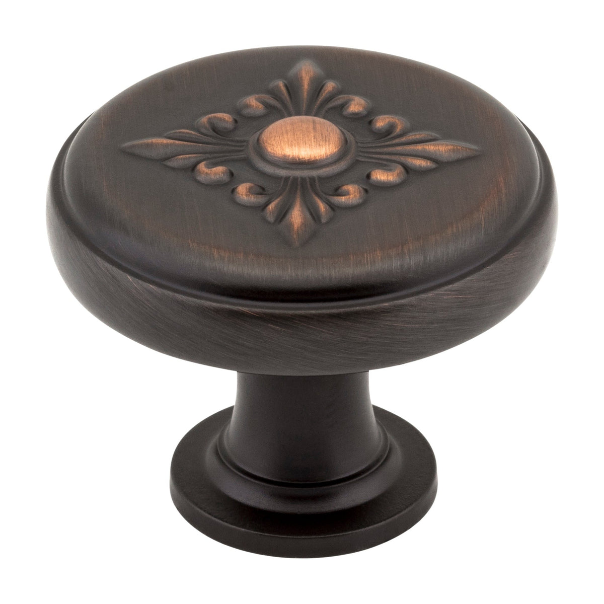 Jeffrey Alexander Lafayette Handle in Brushed Oil Rubbed Bronze, 1 3/8" Baroque Knob