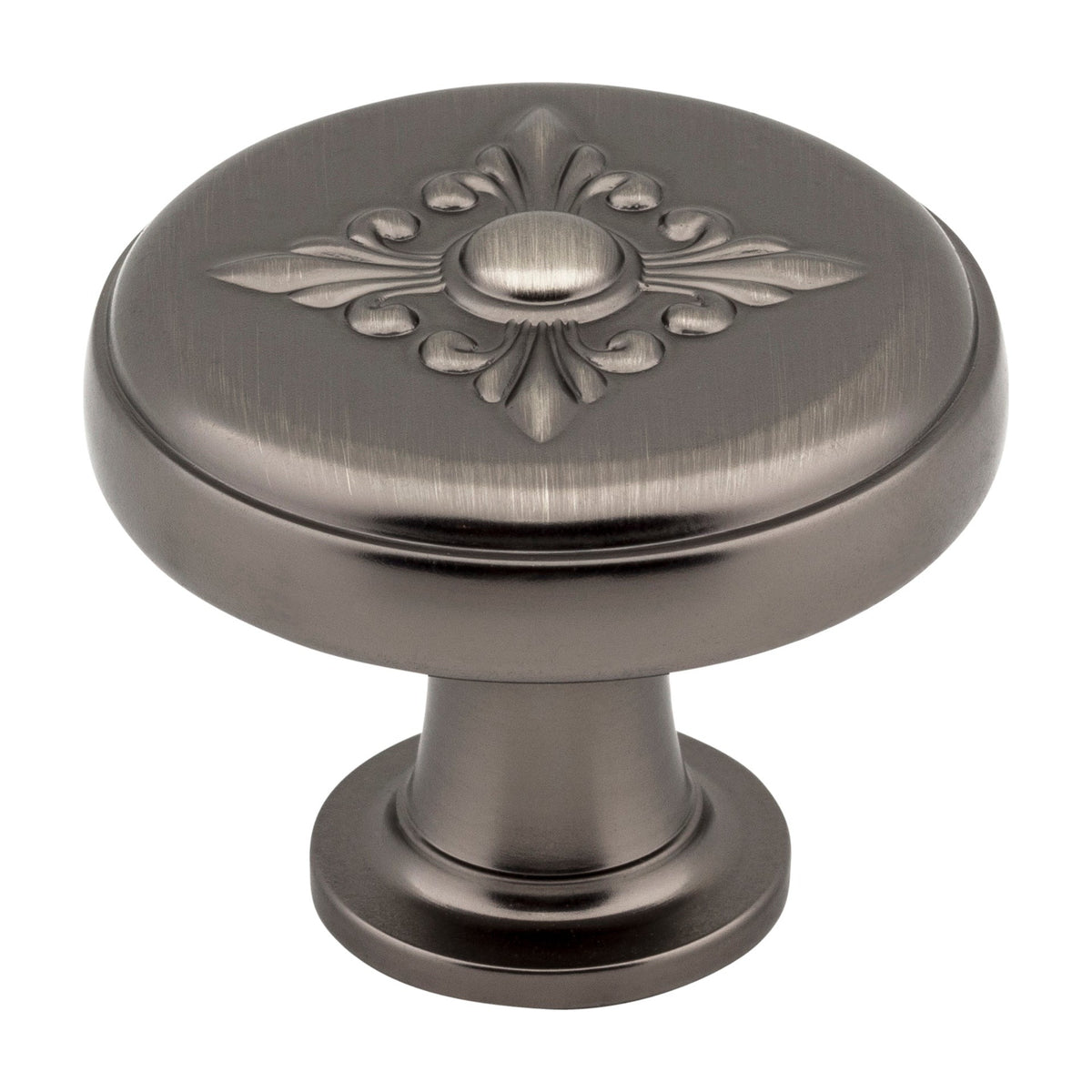 Jeffrey Alexander Lafayette Handle in Brushed Pewter, 1 3/8" Baroque Knob