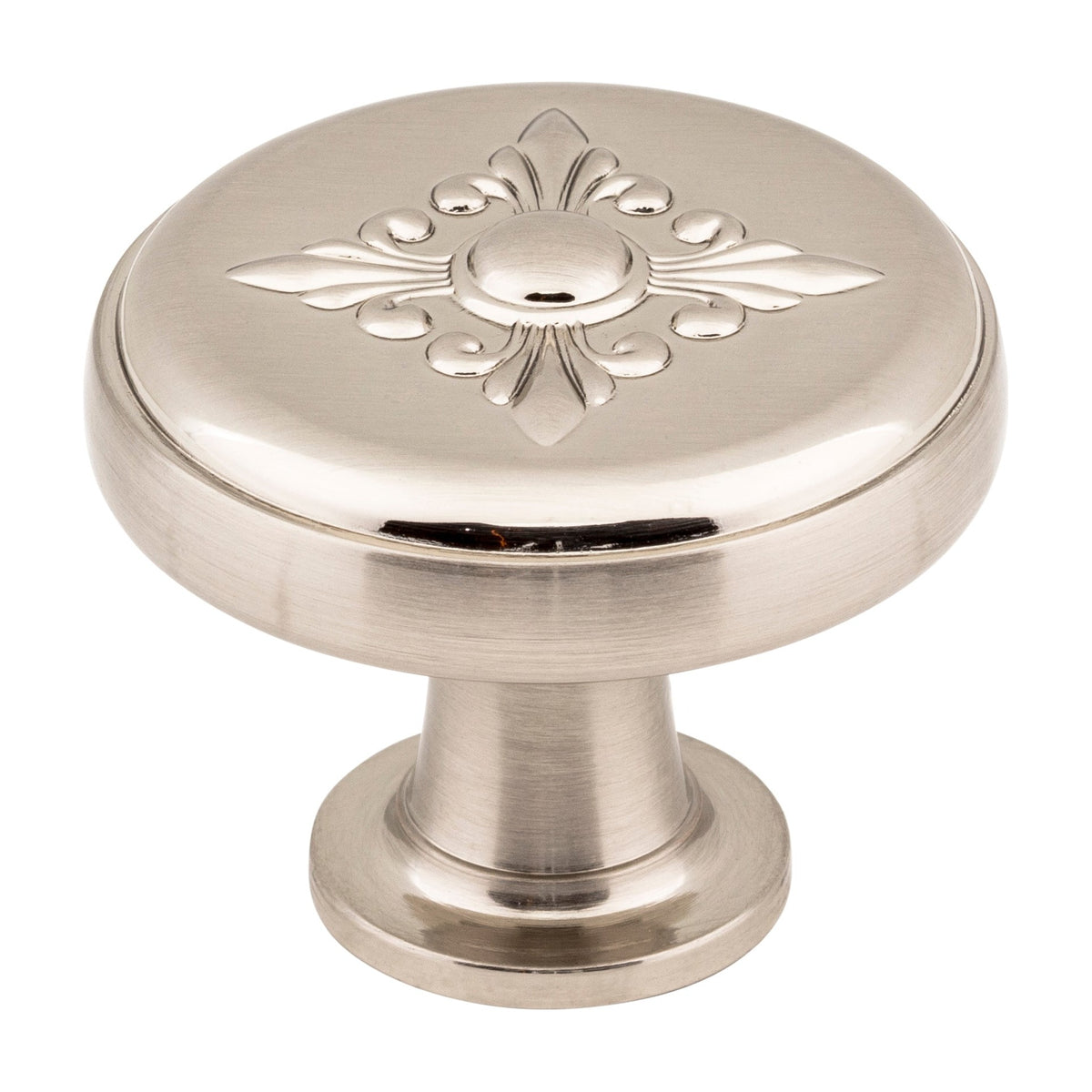 Jeffrey Alexander Lafayette Handle in Satin Nickel, 1 3/8" Baroque Knob