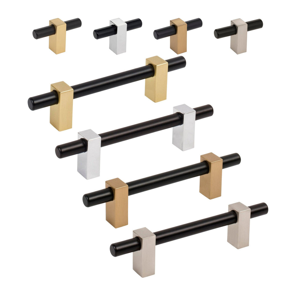 Jeffrey Alexander Larkin 2 Handle knob and pull in all 4 finishes