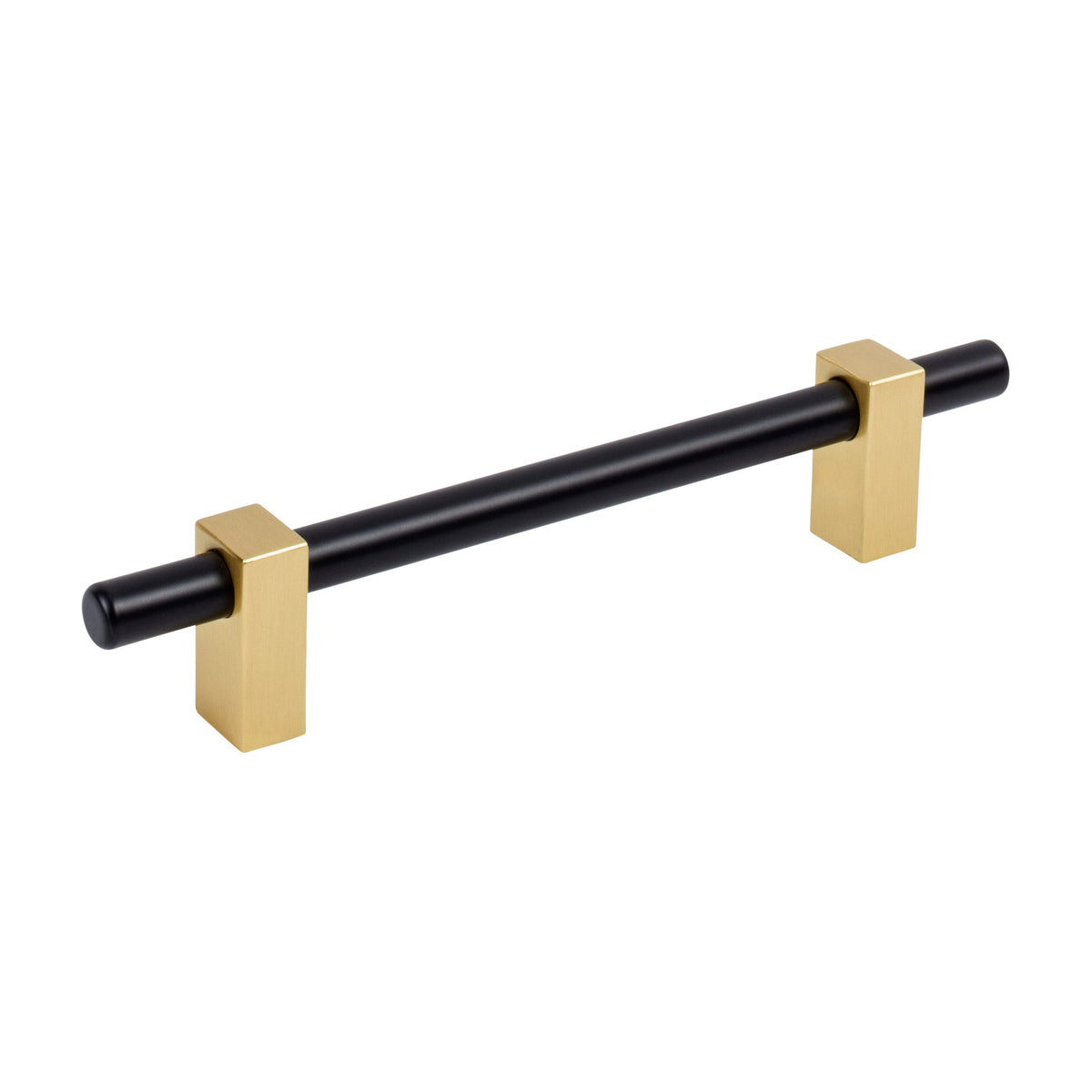 Jeffrey Alexander Larkin 2 Handle in Matte Black w/Brushed Gold, 5"