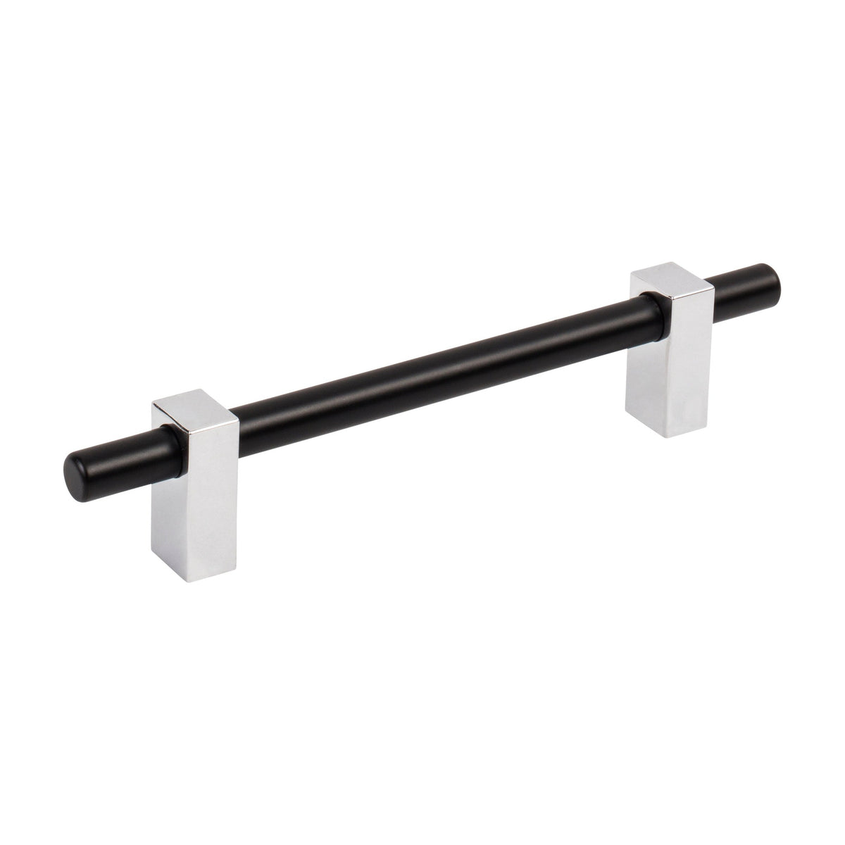 Jeffrey Alexander Larkin 2 Handle in Matte Black w/Polished Chrome, 5"